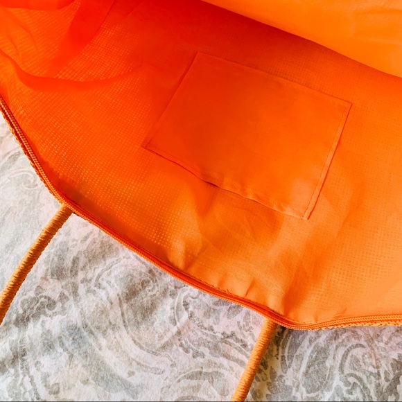 Straw Beach Tote Bag Orange - Picture 4 of 4
